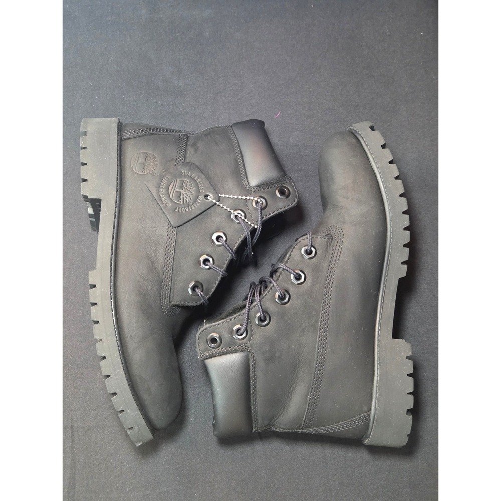 Timberland 6 Inch Premium Waterproof Boots Black Nubuck 12907 Mens 6 Womens 7.5‎